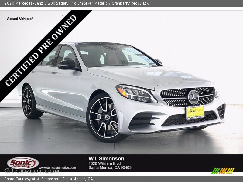 Iridium Silver Metallic / Cranberry Red/Black 2020 Mercedes-Benz C 300 Sedan