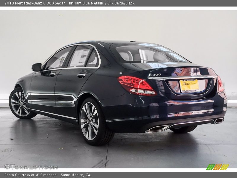 Brilliant Blue Metallic / Silk Beige/Black 2018 Mercedes-Benz C 300 Sedan
