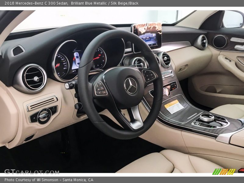 Brilliant Blue Metallic / Silk Beige/Black 2018 Mercedes-Benz C 300 Sedan