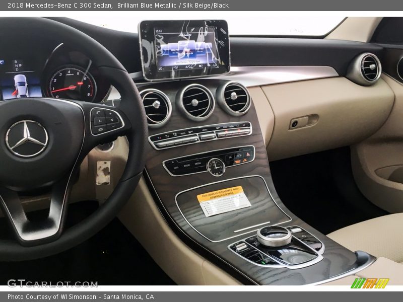 Brilliant Blue Metallic / Silk Beige/Black 2018 Mercedes-Benz C 300 Sedan