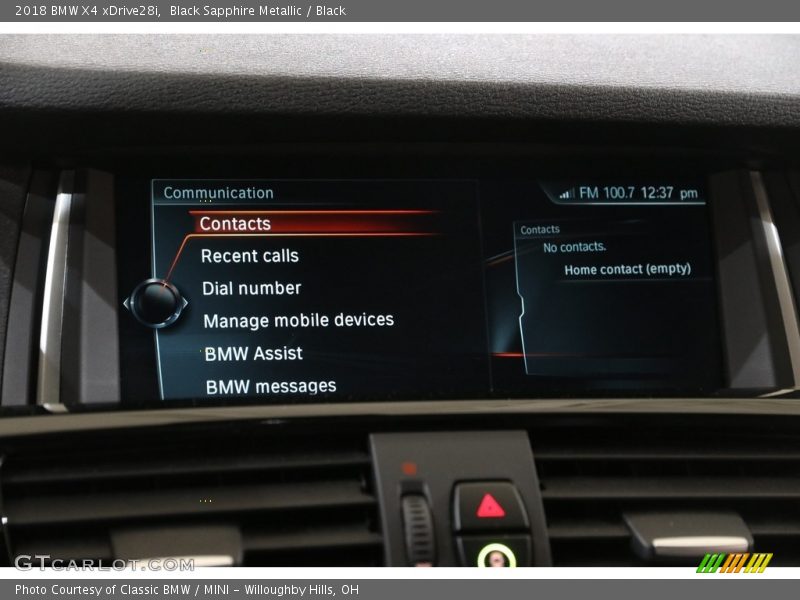 Black Sapphire Metallic / Black 2018 BMW X4 xDrive28i
