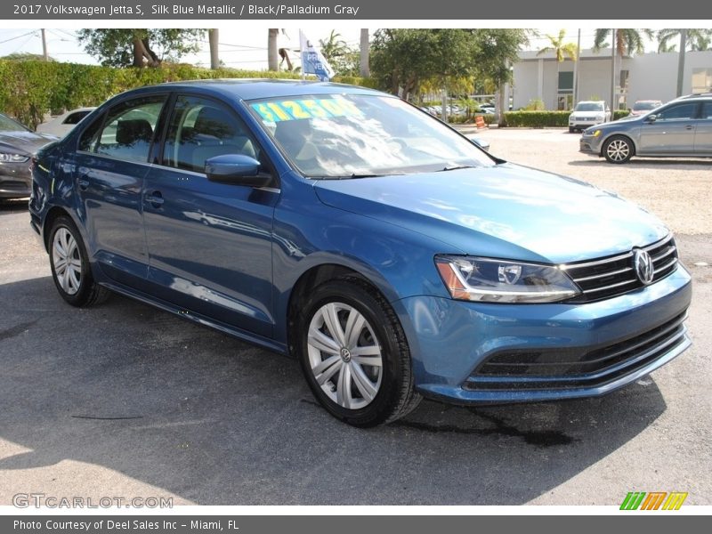 Silk Blue Metallic / Black/Palladium Gray 2017 Volkswagen Jetta S