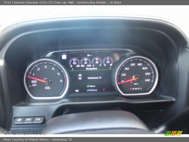 Northsky Blue Metallic / Jet Black 2019 Chevrolet Silverado 1500 LTZ Crew Cab 4WD