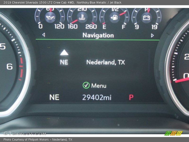 Northsky Blue Metallic / Jet Black 2019 Chevrolet Silverado 1500 LTZ Crew Cab 4WD