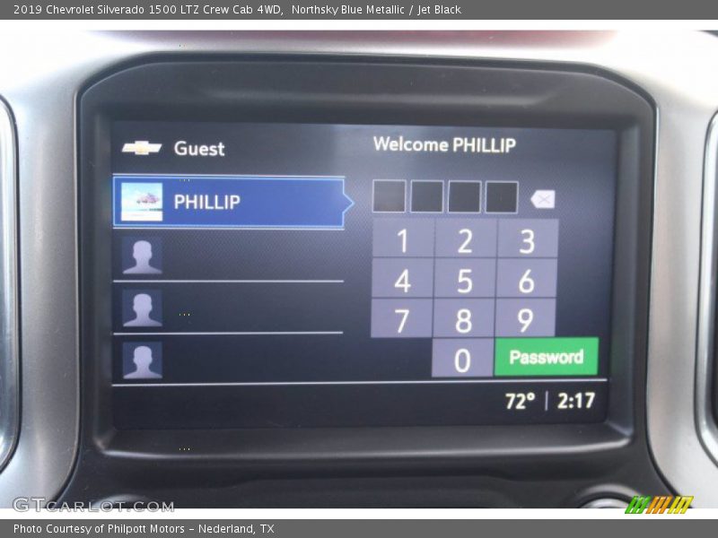Northsky Blue Metallic / Jet Black 2019 Chevrolet Silverado 1500 LTZ Crew Cab 4WD