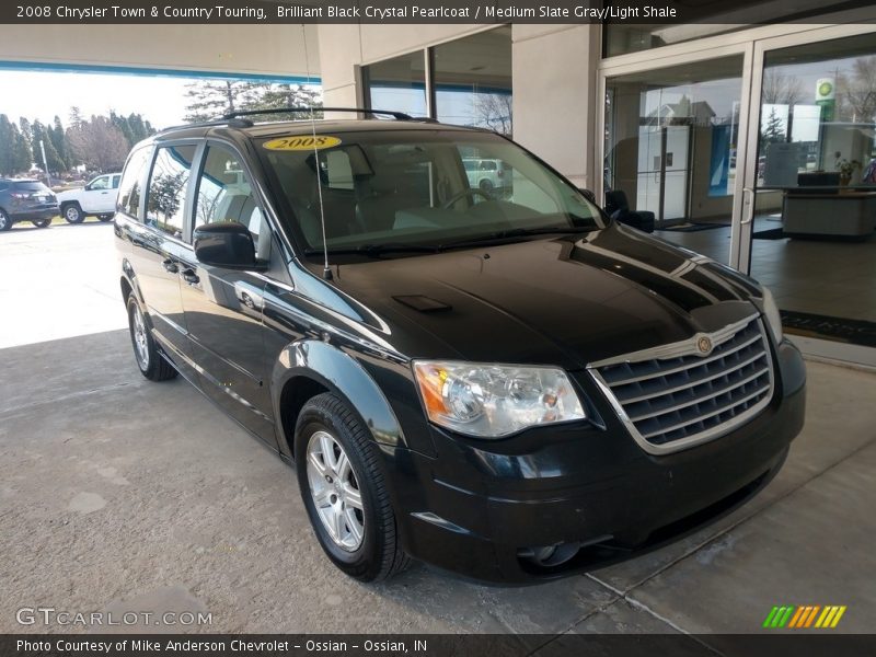 Brilliant Black Crystal Pearlcoat / Medium Slate Gray/Light Shale 2008 Chrysler Town & Country Touring