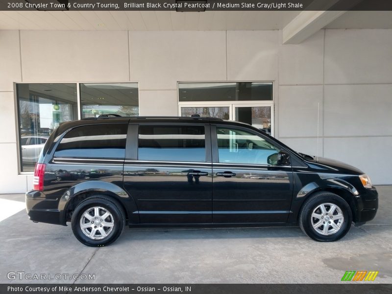 Brilliant Black Crystal Pearlcoat / Medium Slate Gray/Light Shale 2008 Chrysler Town & Country Touring