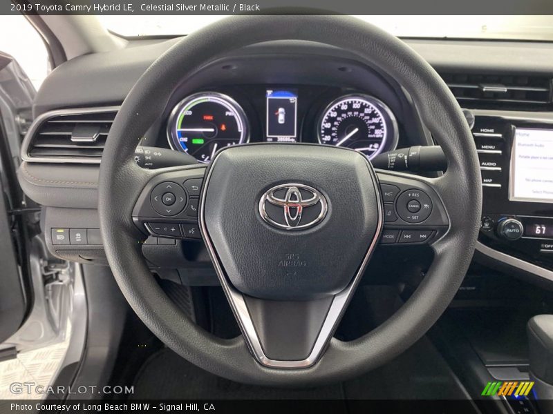 Celestial Silver Metallic / Black 2019 Toyota Camry Hybrid LE