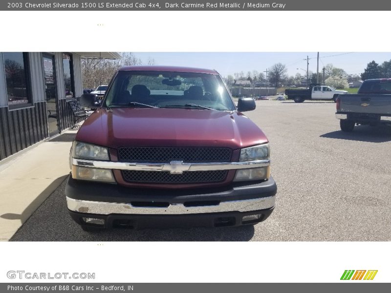 Dark Carmine Red Metallic / Medium Gray 2003 Chevrolet Silverado 1500 LS Extended Cab 4x4