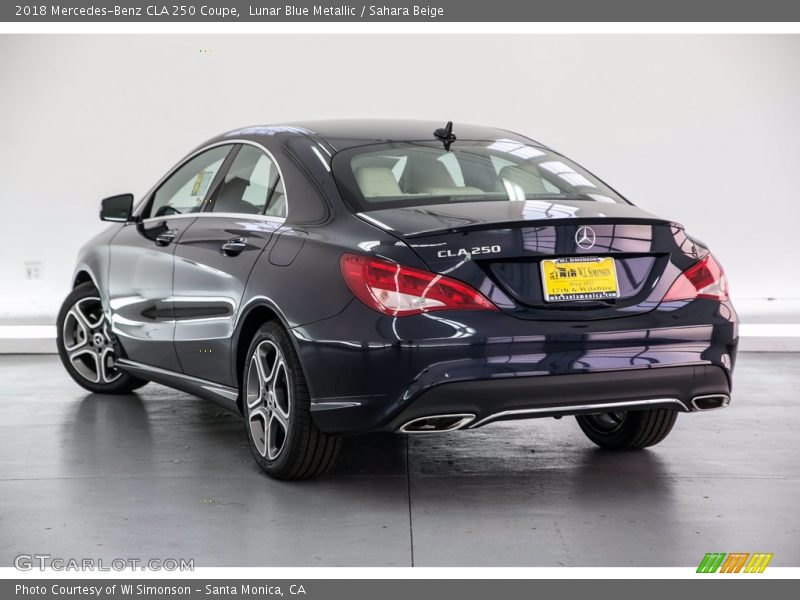 Lunar Blue Metallic / Sahara Beige 2018 Mercedes-Benz CLA 250 Coupe