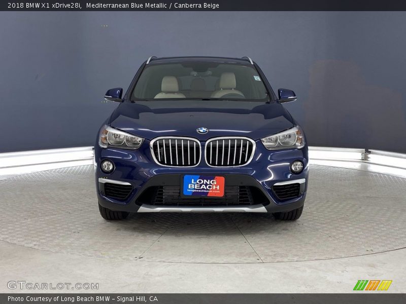 Mediterranean Blue Metallic / Canberra Beige 2018 BMW X1 xDrive28i
