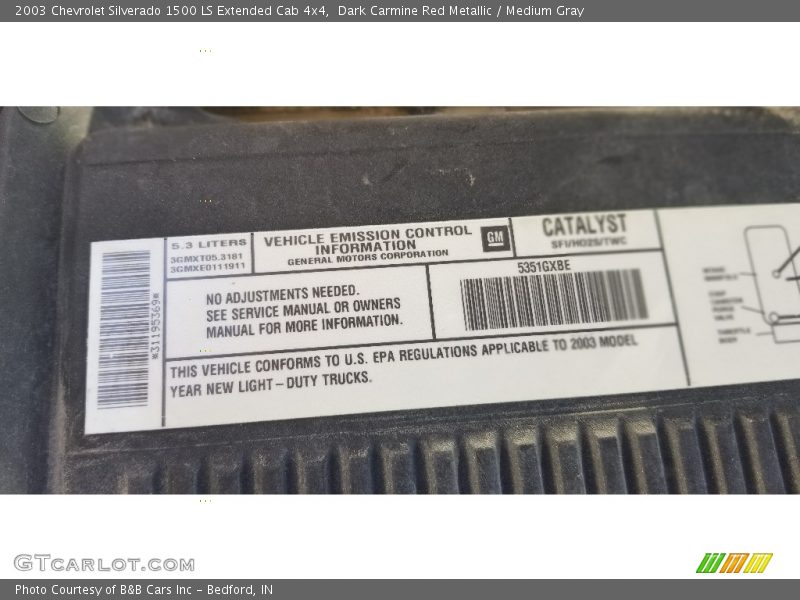 Dark Carmine Red Metallic / Medium Gray 2003 Chevrolet Silverado 1500 LS Extended Cab 4x4