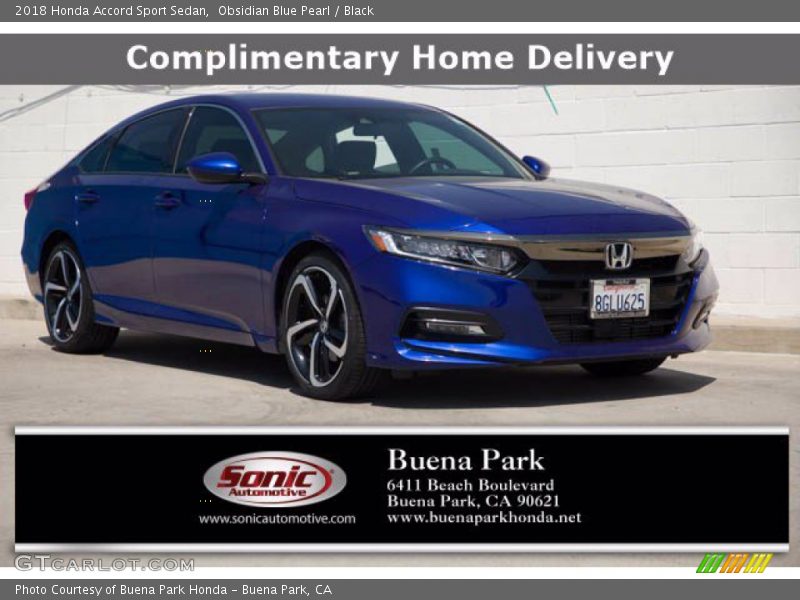 Obsidian Blue Pearl / Black 2018 Honda Accord Sport Sedan
