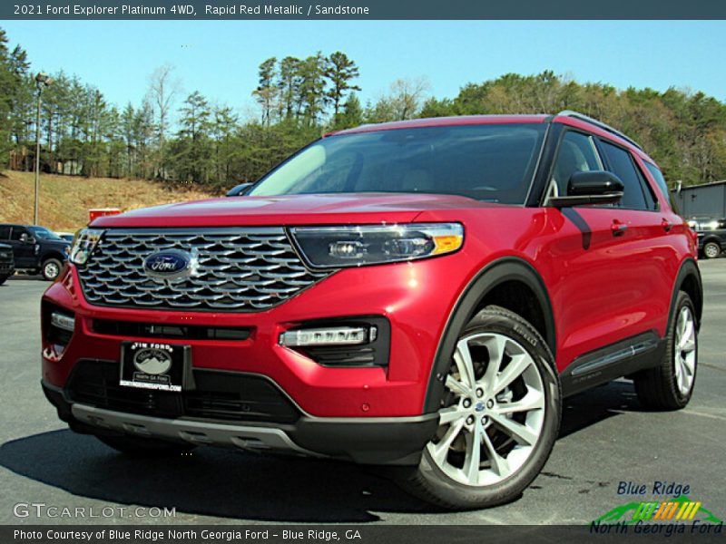 Rapid Red Metallic / Sandstone 2021 Ford Explorer Platinum 4WD