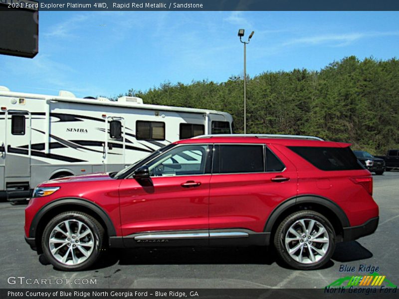 Rapid Red Metallic / Sandstone 2021 Ford Explorer Platinum 4WD