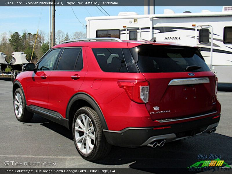 Rapid Red Metallic / Sandstone 2021 Ford Explorer Platinum 4WD
