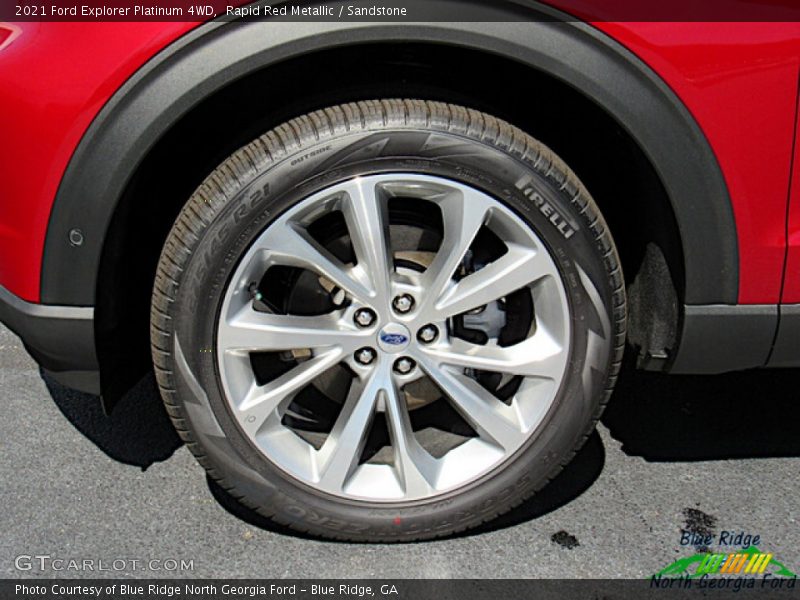 Rapid Red Metallic / Sandstone 2021 Ford Explorer Platinum 4WD