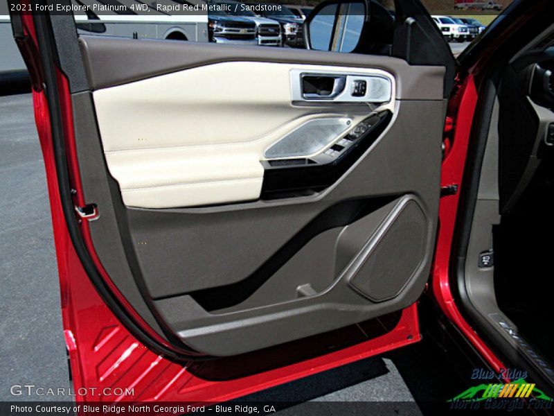 Rapid Red Metallic / Sandstone 2021 Ford Explorer Platinum 4WD