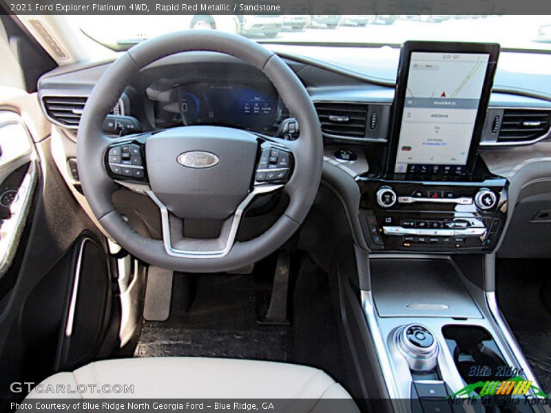 Rapid Red Metallic / Sandstone 2021 Ford Explorer Platinum 4WD