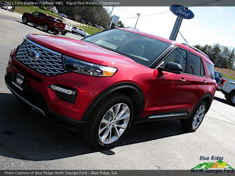 Rapid Red Metallic / Sandstone 2021 Ford Explorer Platinum 4WD