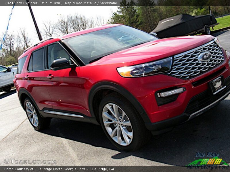 Rapid Red Metallic / Sandstone 2021 Ford Explorer Platinum 4WD