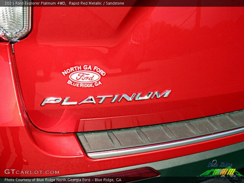 Rapid Red Metallic / Sandstone 2021 Ford Explorer Platinum 4WD