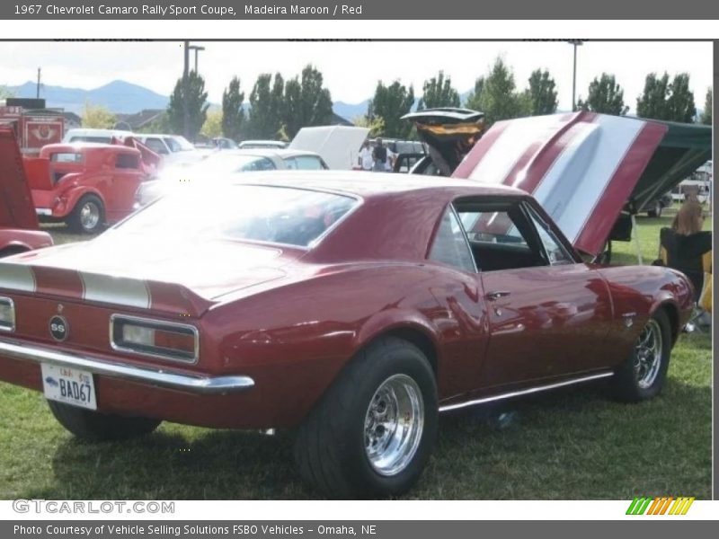 Madeira Maroon / Red 1967 Chevrolet Camaro Rally Sport Coupe