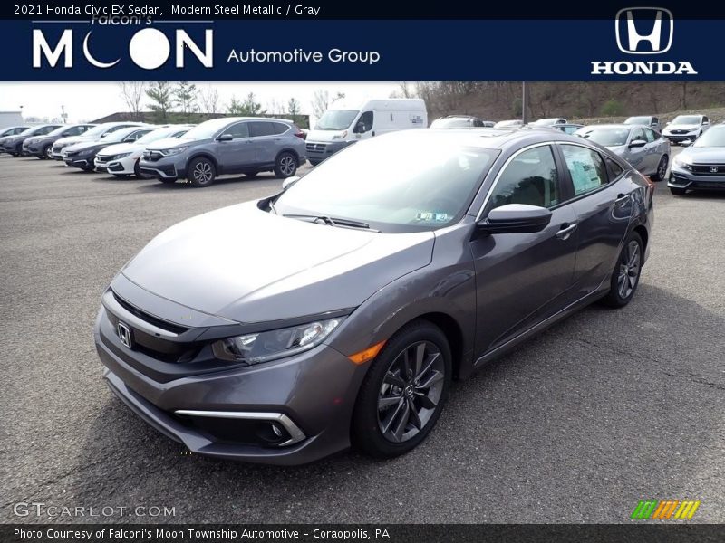 Modern Steel Metallic / Gray 2021 Honda Civic EX Sedan