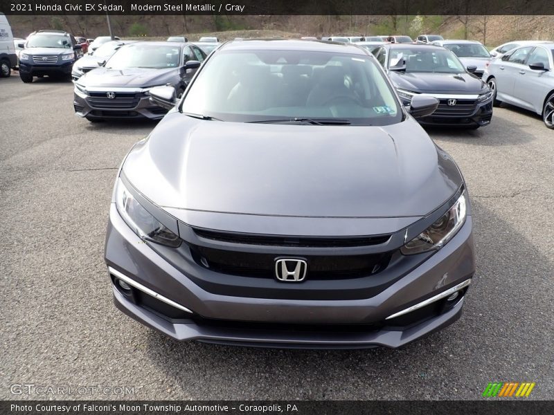 Modern Steel Metallic / Gray 2021 Honda Civic EX Sedan