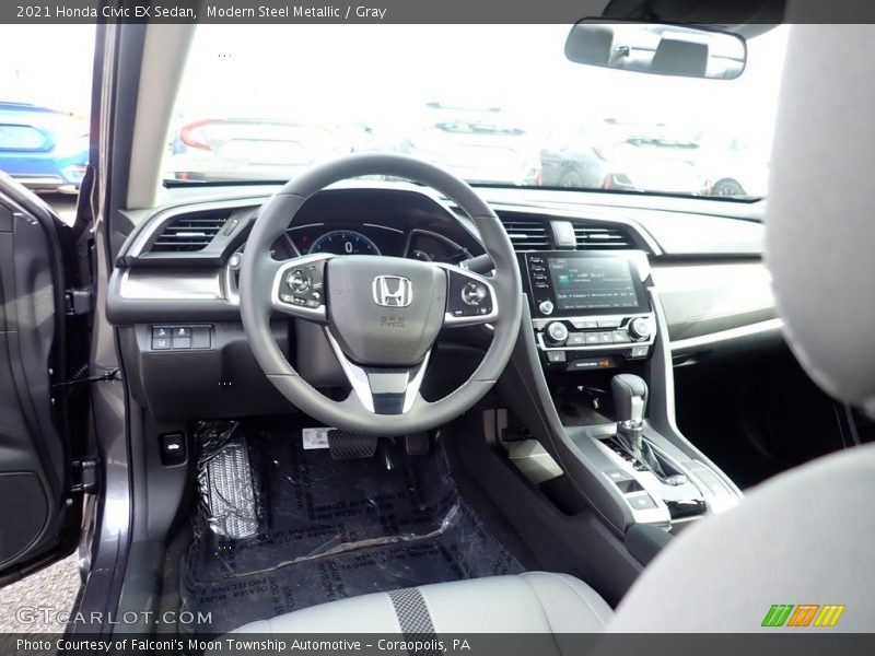 Modern Steel Metallic / Gray 2021 Honda Civic EX Sedan