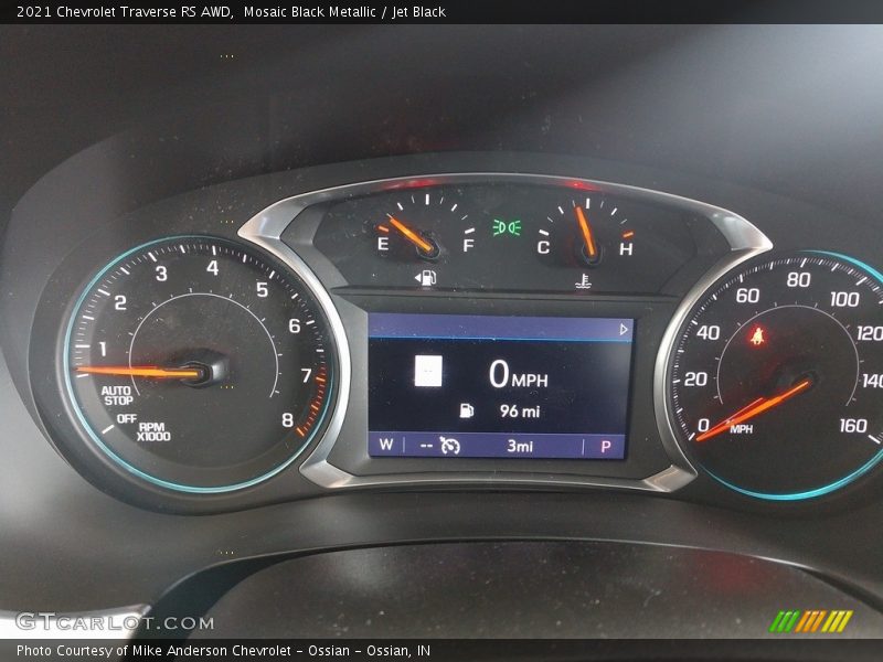 Mosaic Black Metallic / Jet Black 2021 Chevrolet Traverse RS AWD