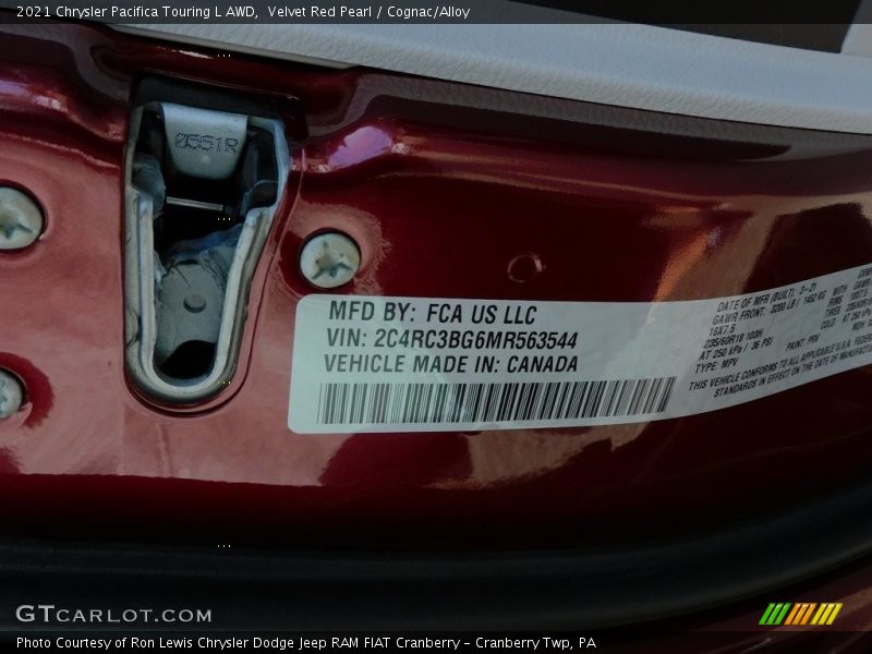 Velvet Red Pearl / Cognac/Alloy 2021 Chrysler Pacifica Touring L AWD
