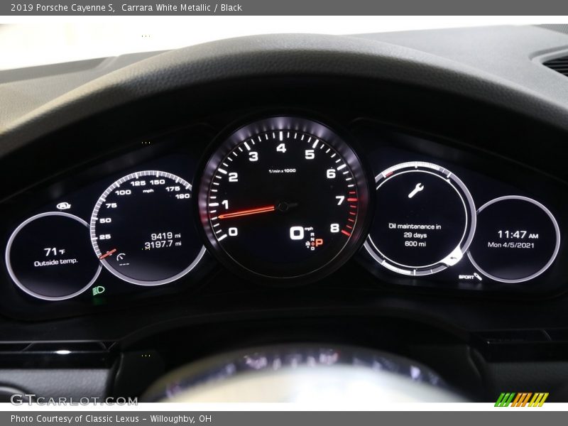 Carrara White Metallic / Black 2019 Porsche Cayenne S
