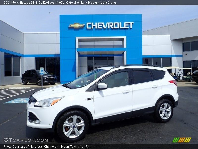 Oxford White / Medium Light Stone 2014 Ford Escape SE 1.6L EcoBoost 4WD