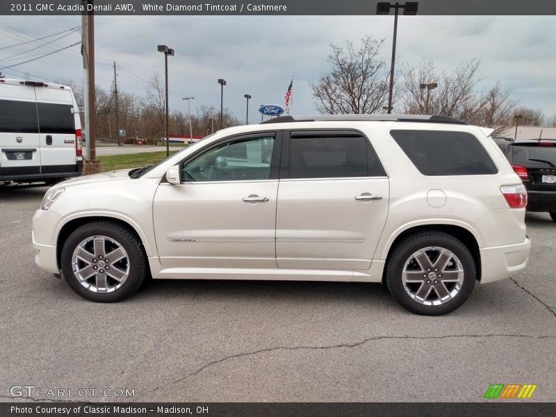 White Diamond Tintcoat / Cashmere 2011 GMC Acadia Denali AWD