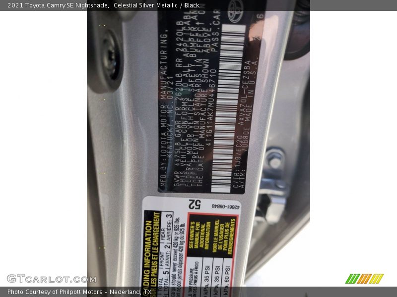 Celestial Silver Metallic / Black 2021 Toyota Camry SE Nightshade