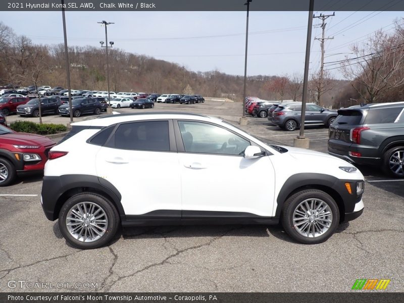 Chalk White / Black 2021 Hyundai Kona SEL AWD