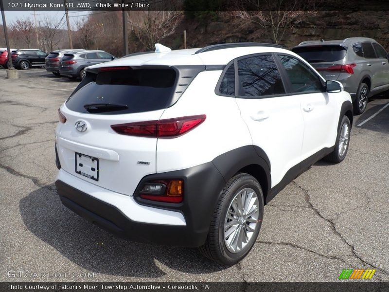 Chalk White / Black 2021 Hyundai Kona SEL AWD