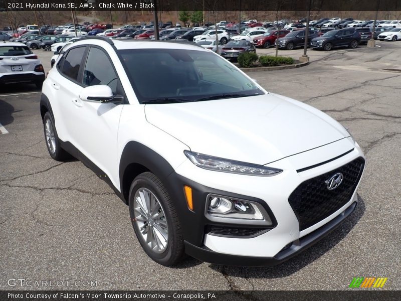 Chalk White / Black 2021 Hyundai Kona SEL AWD