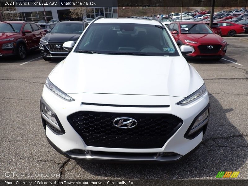 Chalk White / Black 2021 Hyundai Kona SEL AWD