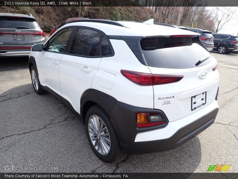 Chalk White / Black 2021 Hyundai Kona SEL AWD