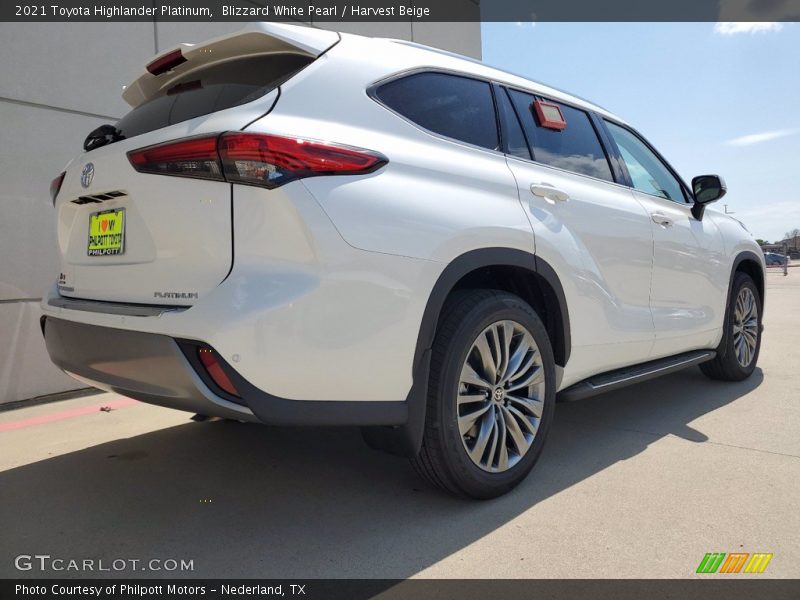 Blizzard White Pearl / Harvest Beige 2021 Toyota Highlander Platinum
