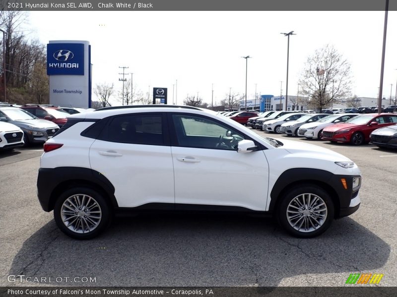 Chalk White / Black 2021 Hyundai Kona SEL AWD