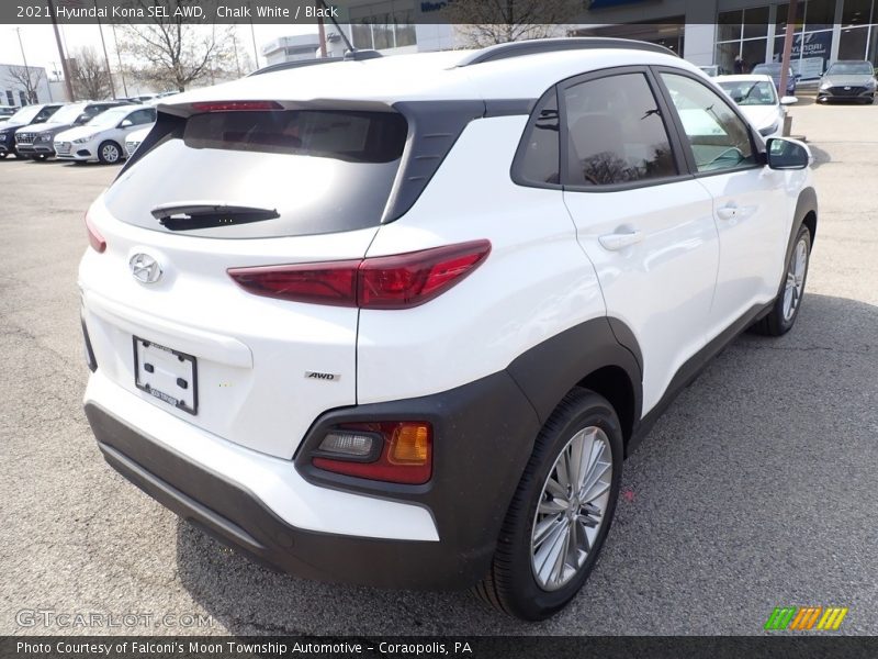Chalk White / Black 2021 Hyundai Kona SEL AWD