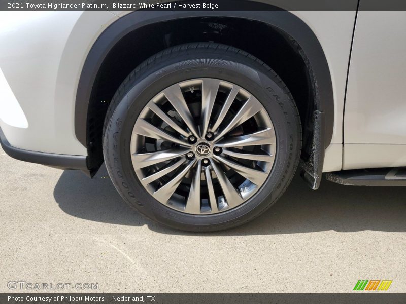 Blizzard White Pearl / Harvest Beige 2021 Toyota Highlander Platinum