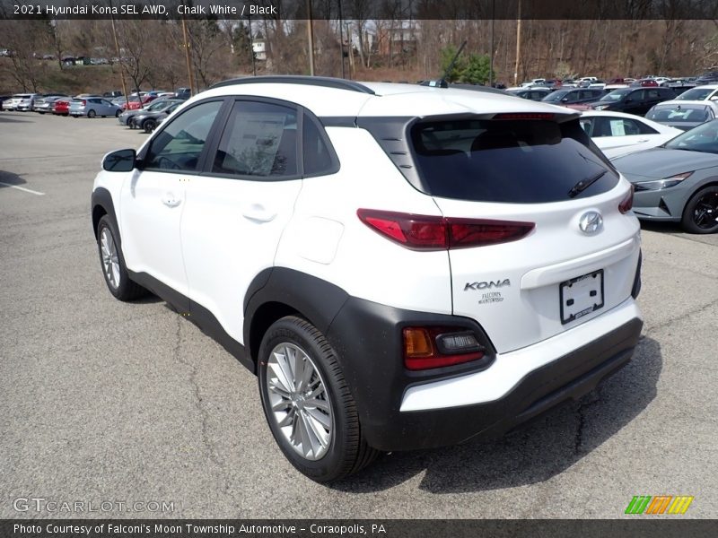 Chalk White / Black 2021 Hyundai Kona SEL AWD