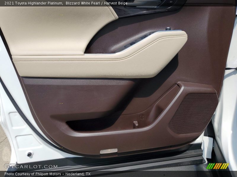 Blizzard White Pearl / Harvest Beige 2021 Toyota Highlander Platinum