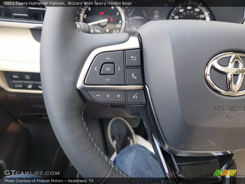 Blizzard White Pearl / Harvest Beige 2021 Toyota Highlander Platinum
