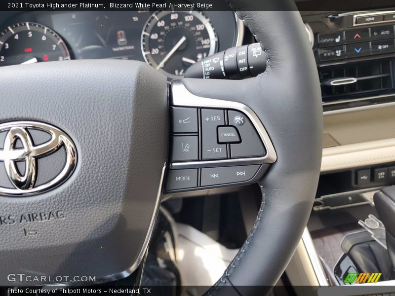 Blizzard White Pearl / Harvest Beige 2021 Toyota Highlander Platinum