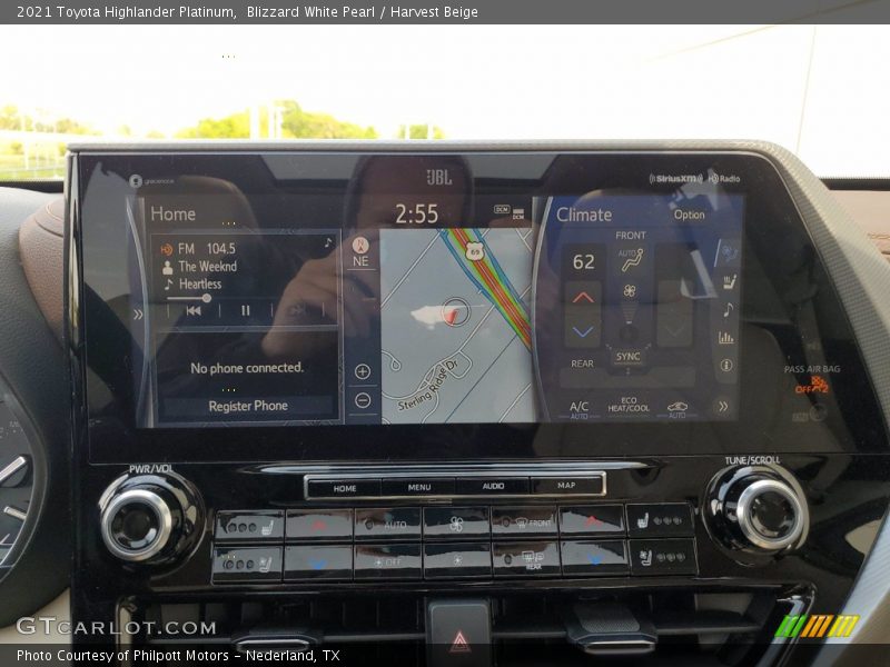 Blizzard White Pearl / Harvest Beige 2021 Toyota Highlander Platinum
